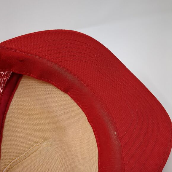 TWA Snapback Mesh Back Trucker Hat Red M/L Adjustable Colorblock - Picture 8 of 9